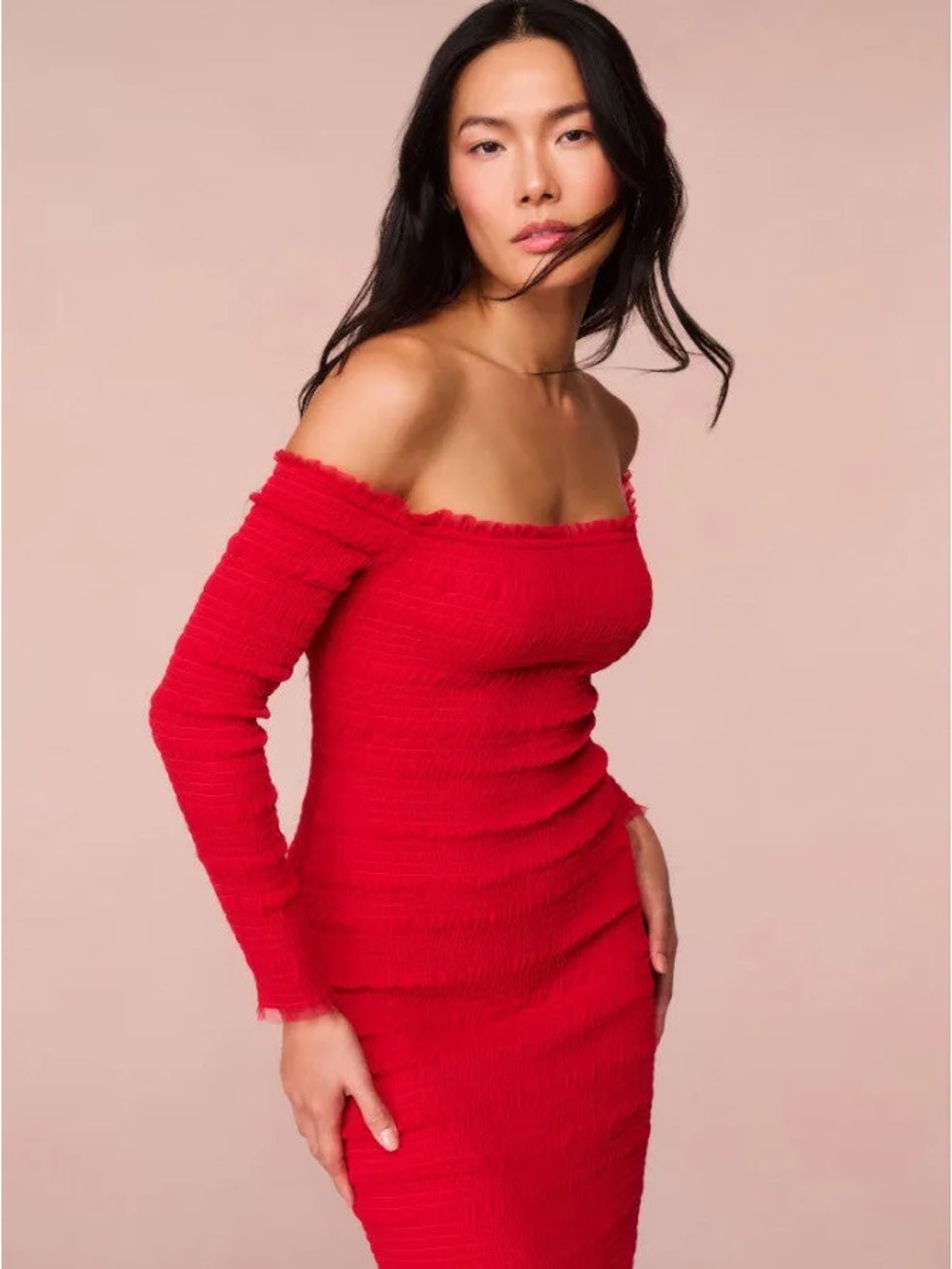 NWT LoveShackFancy Avelle Crimson Red Smocked Dress